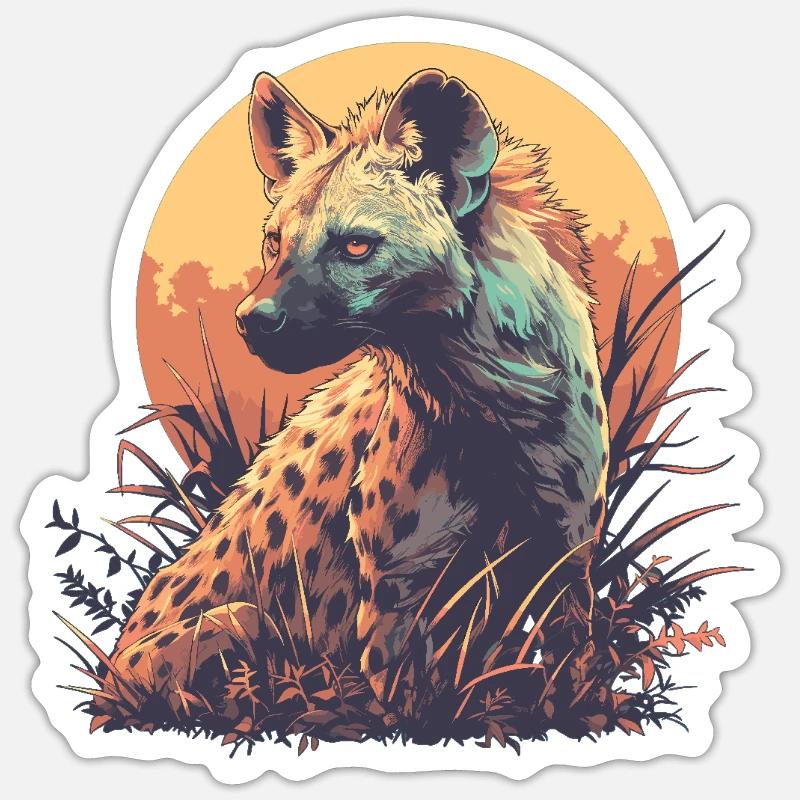 Hyänen Hyäne - Sticker Größe S (10 x 10 cm) - Mattweiß
