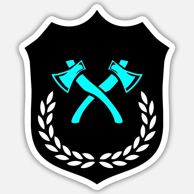 Wappen Axt Äxte Sticker Größe S (10 x 10 cm)