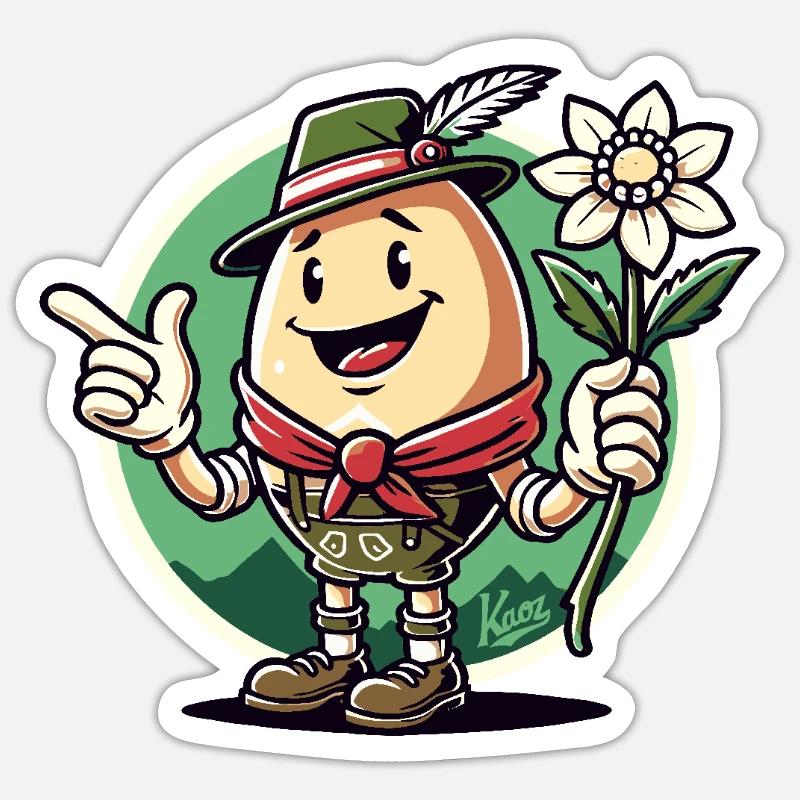 German Alps Egg - Sticker size S (10 x 10 cm) - white matte