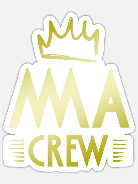 Mma Crew - Sticker Größe S (10 x 10 cm) - Mattweiß