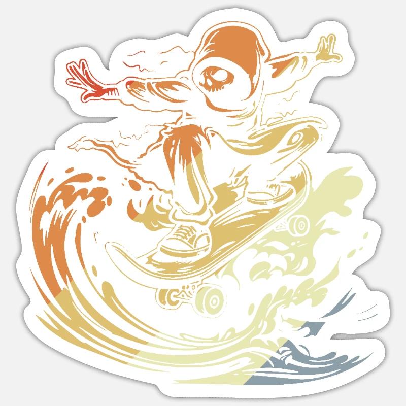 Skateboarding Comic Look - Sticker Größe S (10 x 10 cm) - Mattweiß