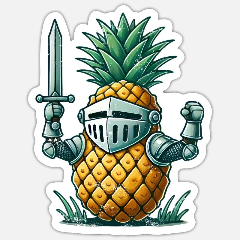 Pineapple Knight - Sticker size S (10 x 10 cm) - white matte