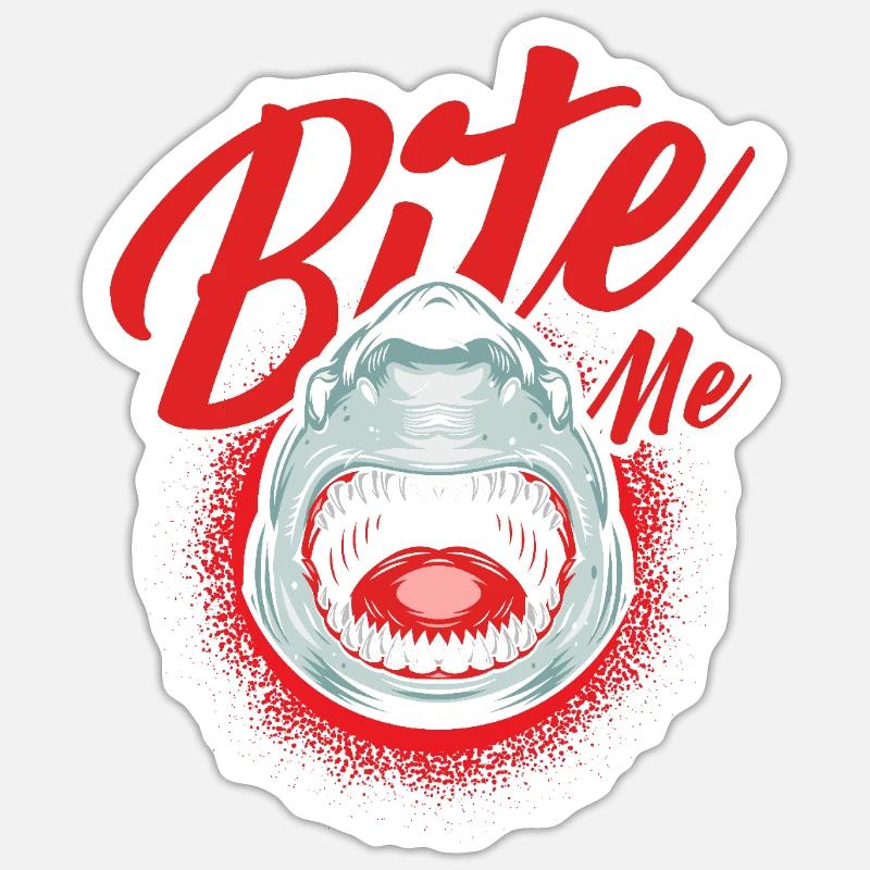 Me Shark Graphique - Sticker taille S (10 x 10 cm) - blanc mat
