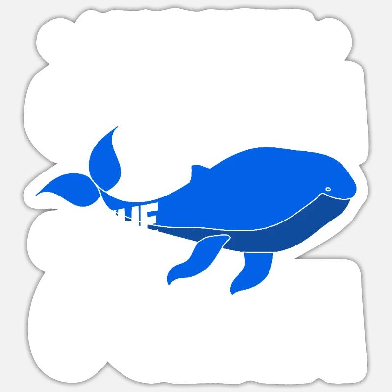 Capitaine de l’Ocean Whale - Sticker taille S (10 x 10 cm) - blanc mat