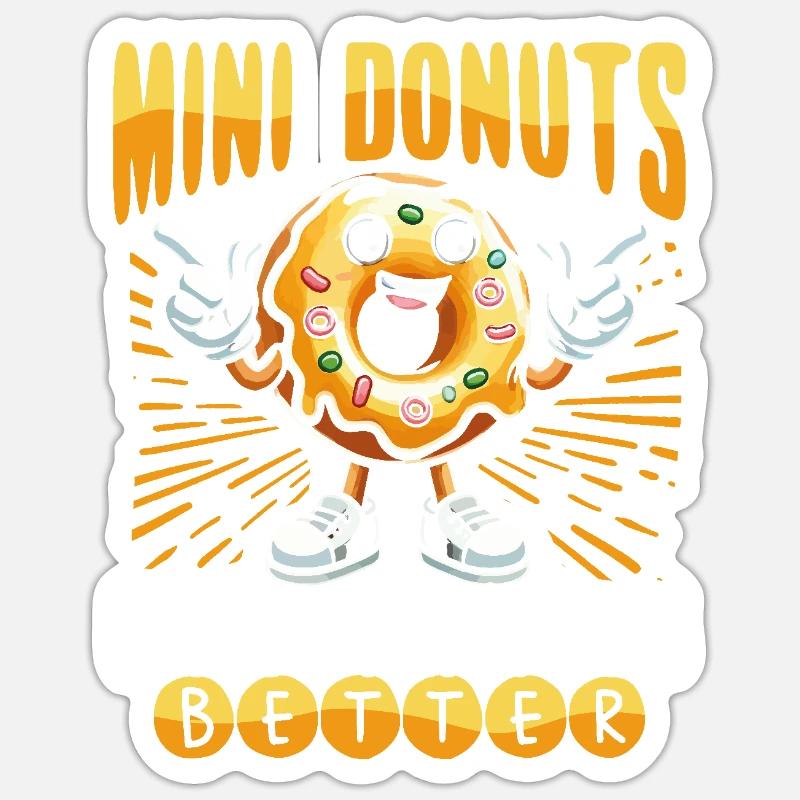Beignets Beignets - Sticker taille S (10 x 10 cm) - blanc mat