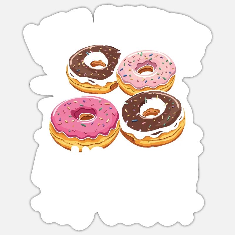 Donuts Donut - Sticker Größe S (10 x 10 cm) - Mattweiß