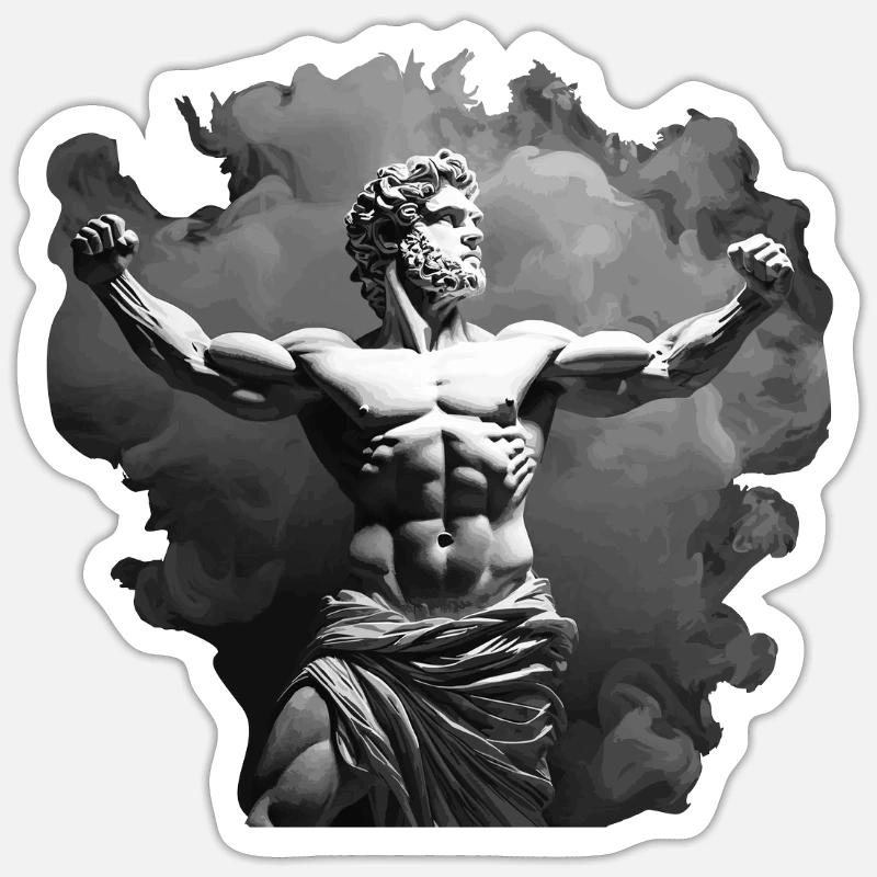 DIVINITÉ GRECQUE - Sticker taille S (10 x 10 cm) - blanc mat