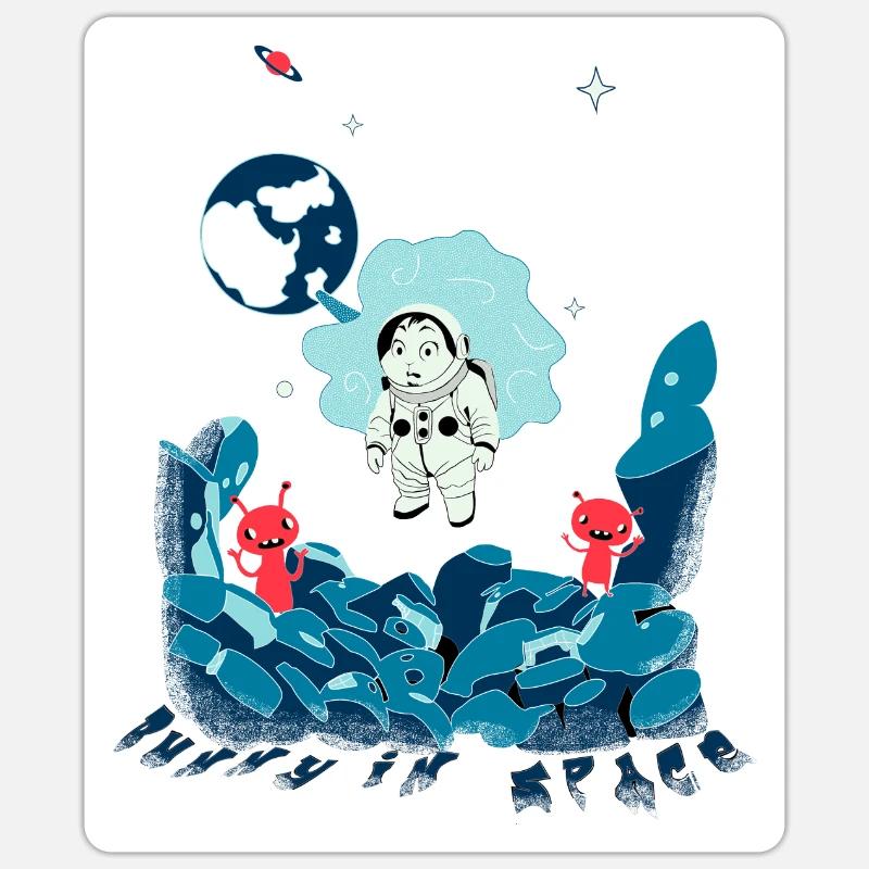Lapin de l’espace Sticker taille S (10 x 10 cm)