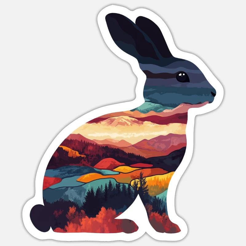 Rabbit - Sticker size S (10 x 10 cm) - white matte