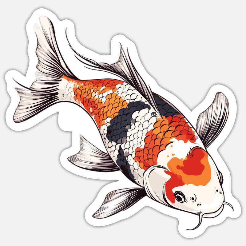 Koi Koi Carp - Sticker size S (10 x 10 cm) - white matte