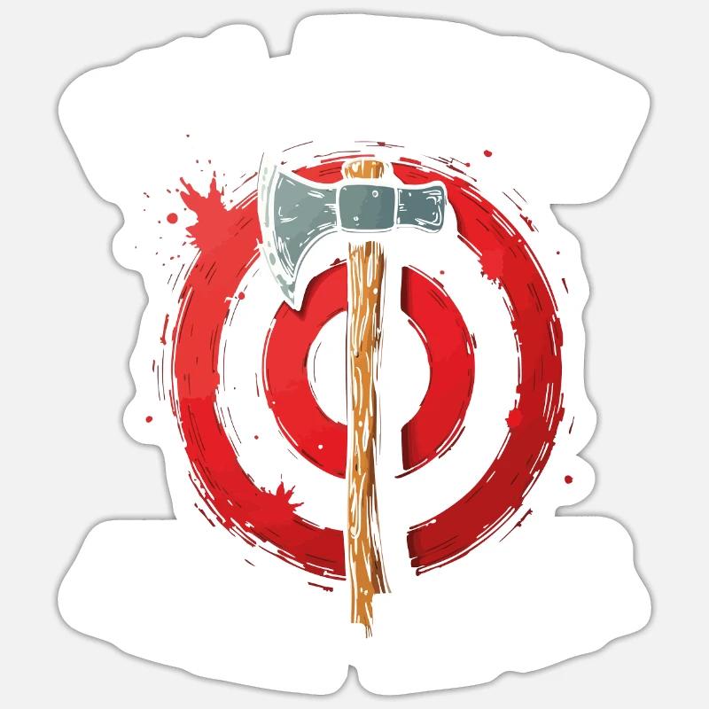 Axt Werfen Axt Werfer Axe Throwing Sticker Größe S (10 x 10 cm)
