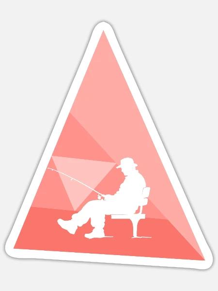 Fischer Angelrute Sportfischer - Sticker Größe S (10 x 10 cm) - Mattweiß