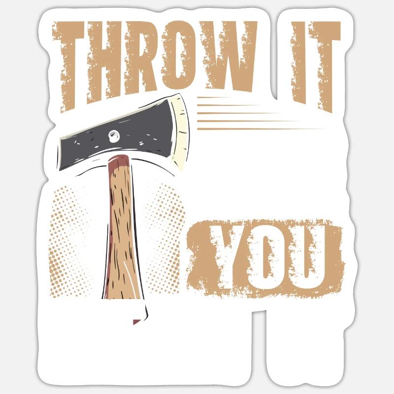 Axt Werfen Axt Werfer Axe Throwing Sticker Größe S (10 x 10 cm)