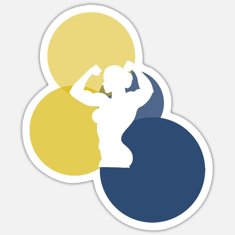 Musculation Musculation - Sticker taille S (10 x 10 cm) - blanc mat