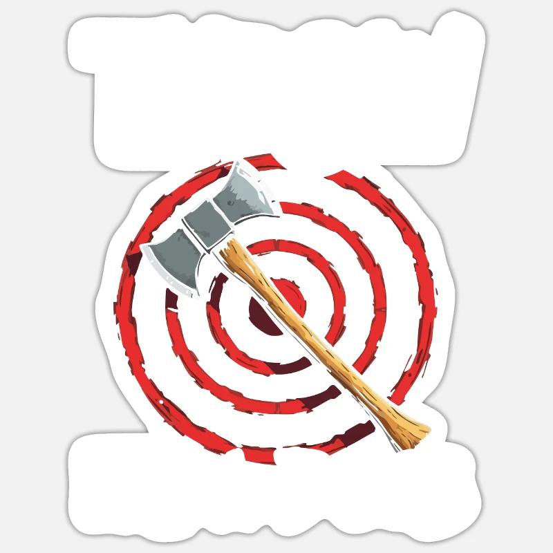 Axt Werfen Axt Werfer Axe Throwing Sticker Größe S (10 x 10 cm)