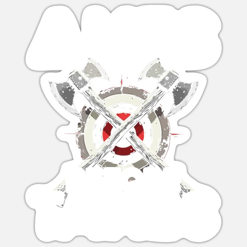 Axt Werfen Axt Werfer Axe Throwing Sticker Größe S (10 x 10 cm)
