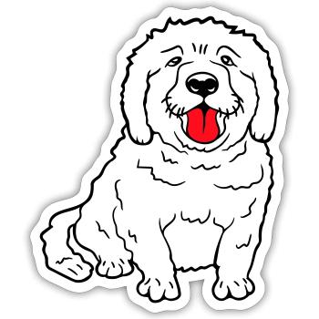 Lieber Hund Streckt Glücklich Brav Zunge Heraus - Sticker Größe S (10 x 10 cm) - Mattweiß - Vorne