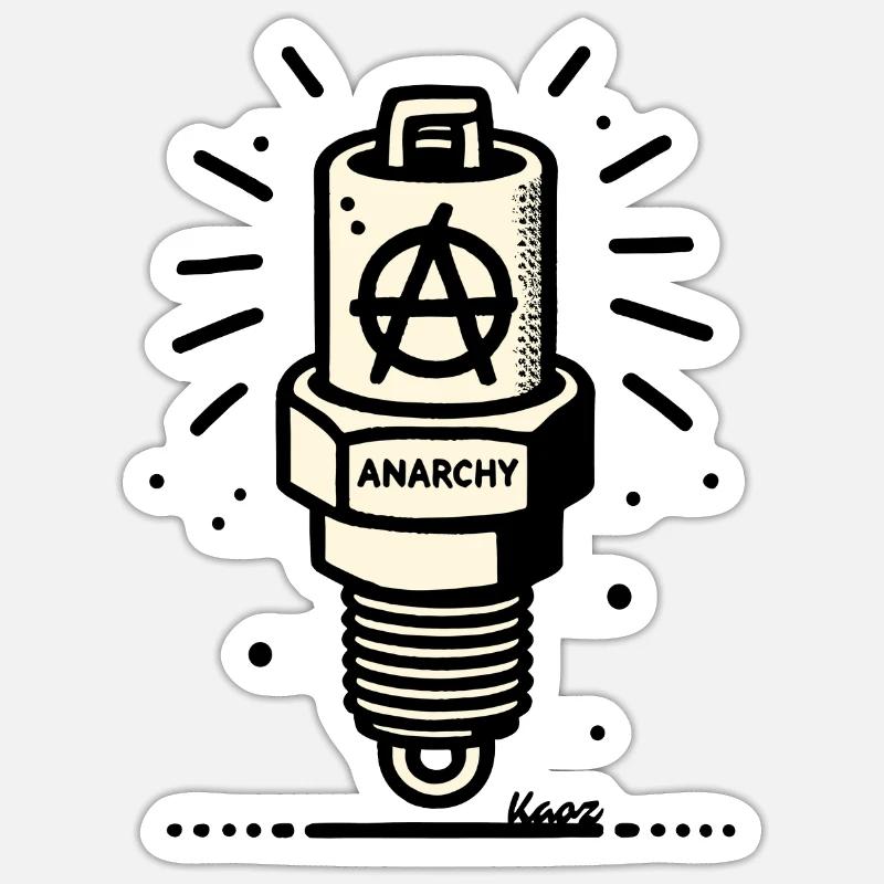 Anarchy Spark Plug - Sticker size S (10 x 10 cm) - white matte