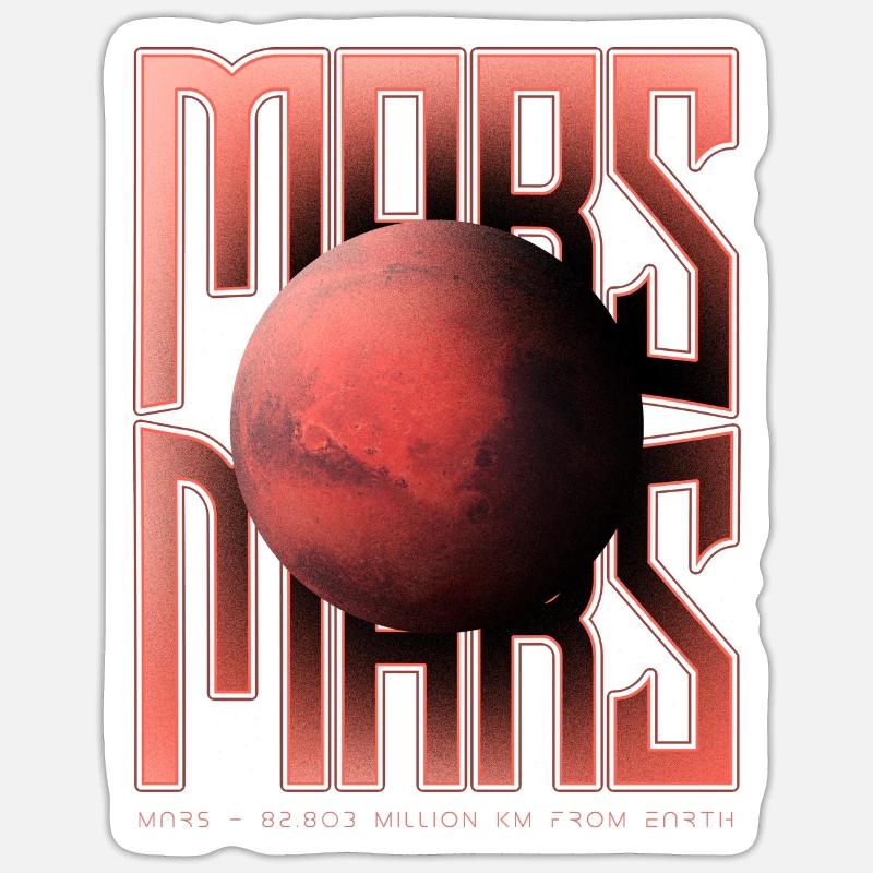 Mars Outer Space Planet Of The Solar System Sticker size S (10 x 10 cm)