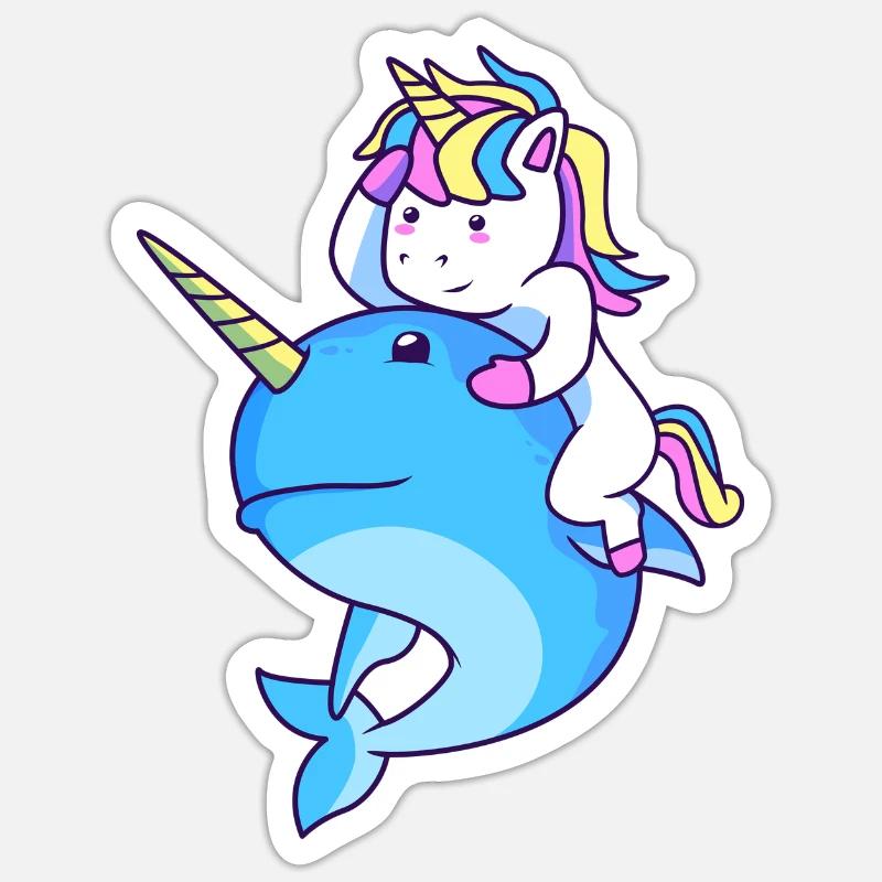 Narval - Sticker taille S (10 x 10 cm) - blanc mat