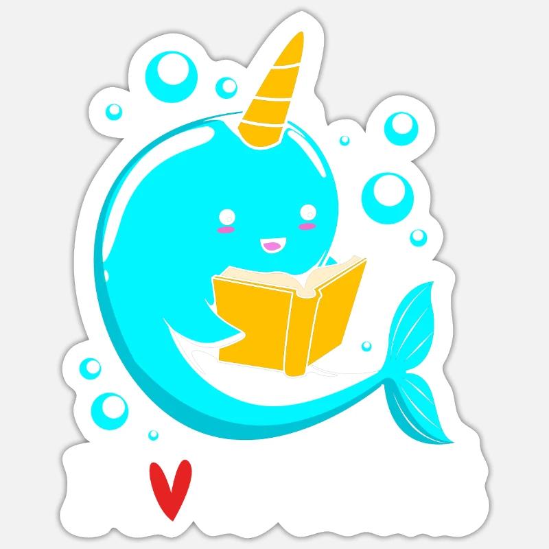 Narval - Sticker taille S (10 x 10 cm) - blanc mat