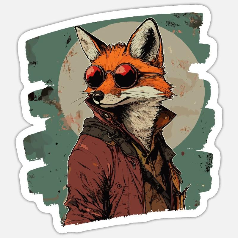 Fuchs - Sticker Größe S (10 x 10 cm) - Mattweiß