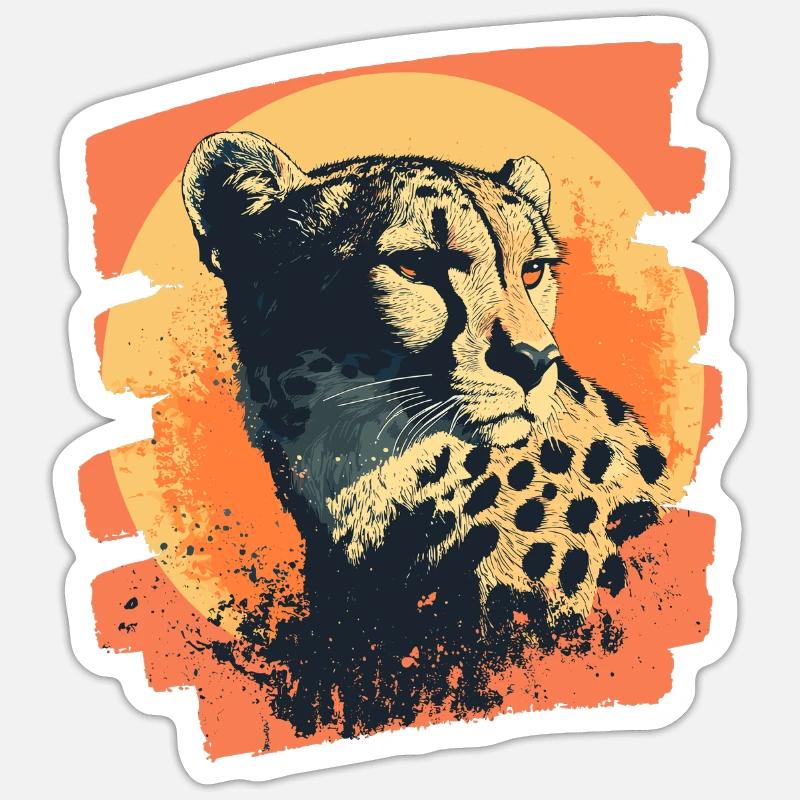 Guépard Sticker taille S (10 x 10 cm)