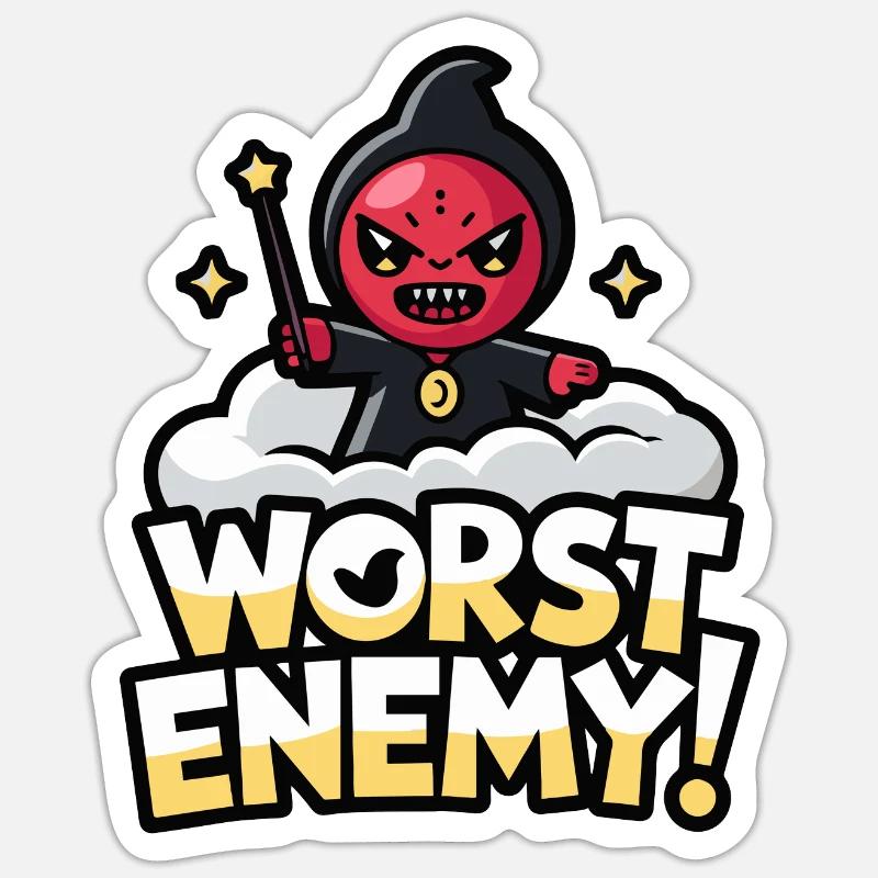 WORST ENEMY - Sticker size S (10 x 10 cm) - white matte