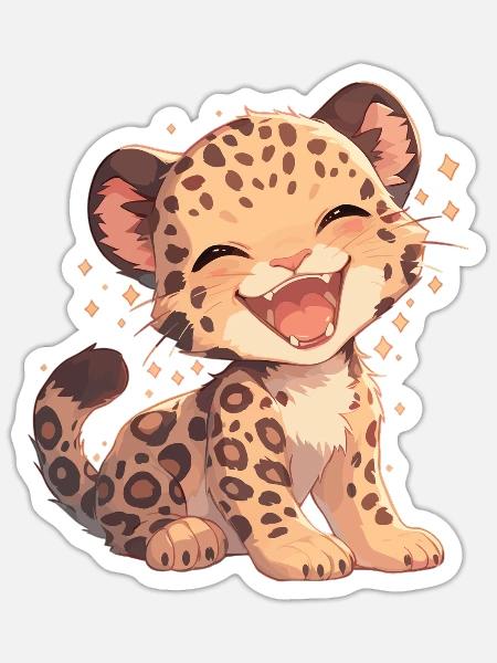 Jaguare Jaguar - Sticker Größe S (10 x 10 cm) - Mattweiß
