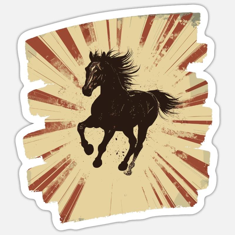 Cheval - Sticker taille S (10 x 10 cm) - blanc mat