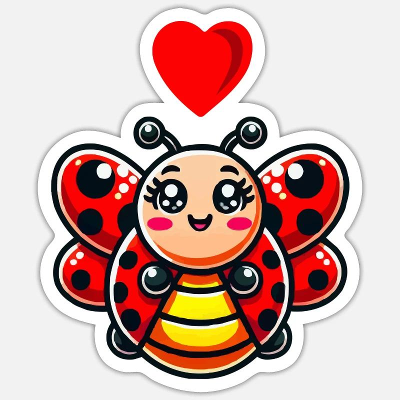 marienkäfer comic herz Sticker Größe S (10 x 10 cm)