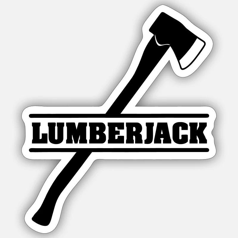 Lumberjack axe - Sticker size S (10 x 10 cm) - white matte