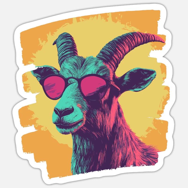 Chèvre - Sticker taille S (10 x 10 cm) - blanc mat