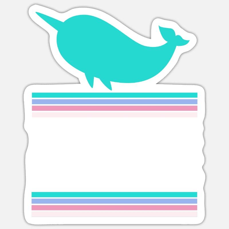 Narwal - Sticker Größe S (10 x 10 cm) - Mattweiß