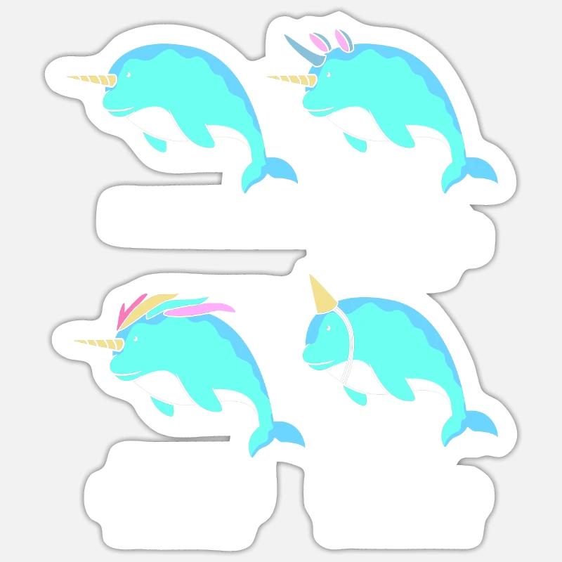 Narval - Sticker taille S (10 x 10 cm) - blanc mat