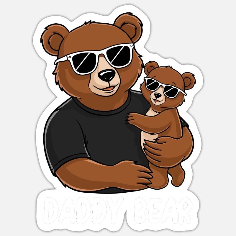 Daddy Bear - Sticker Größe S (10 x 10 cm) - Mattweiß