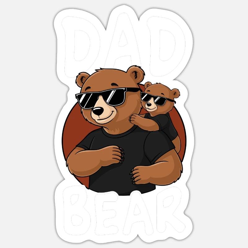 Dad Bear - Sticker size S (10 x 10 cm) - white matte