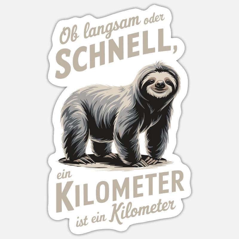 Egal ob langsam oder schnell, - Sticker Größe S (10 x 10 cm) - Mattweiß