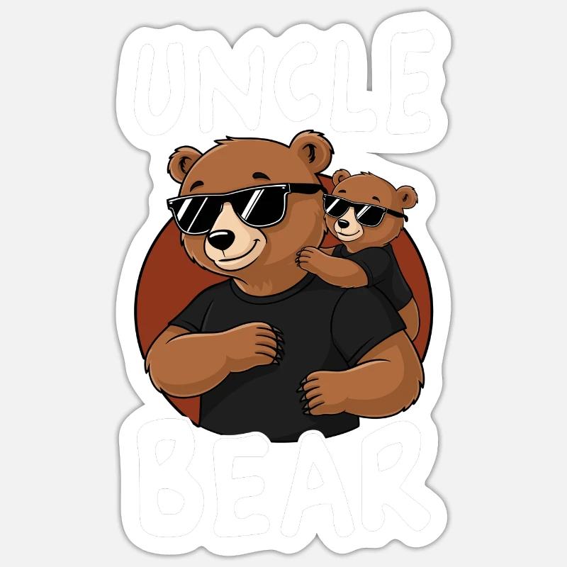 Uncle Bear - Sticker size S (10 x 10 cm) - white matte