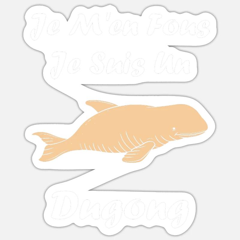 Dugong - Sticker taille S (10 x 10 cm) - blanc mat