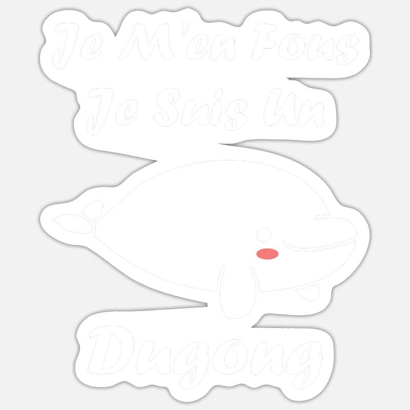 Dugong - Sticker Größe S (10 x 10 cm) - Mattweiß