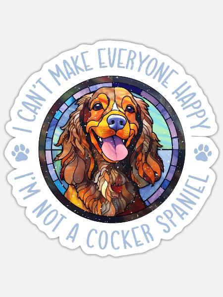 Cocker Spaniel Gifts - Sticker Größe S (10 x 10 cm) - Mattweiß