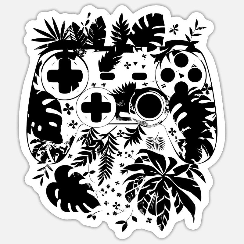 Spiel Controller Comic Stil - Sticker Größe S (10 x 10 cm) - Mattweiß