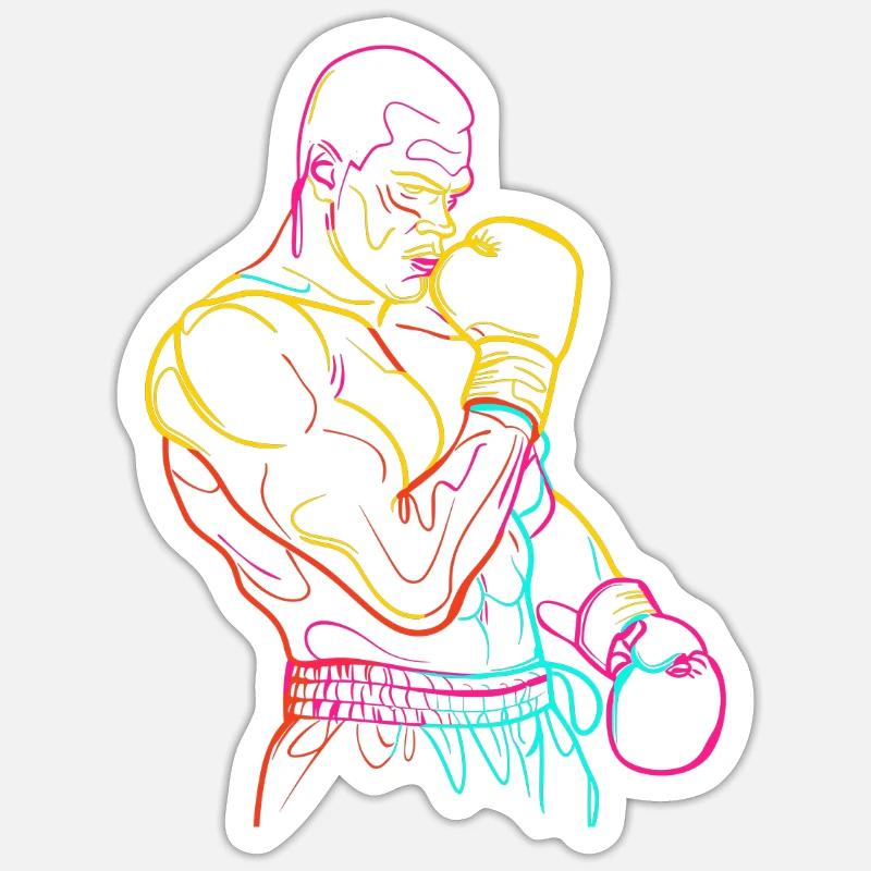 Boxer Sketch - Sticker size S (10 x 10 cm) - white matte