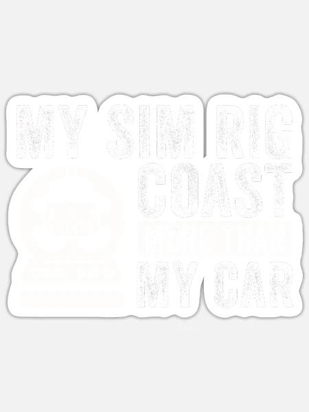 Simracer Esports Enthusiast Sim Racing - Sticker Größe S (10 x 10 cm) - Mattweiß