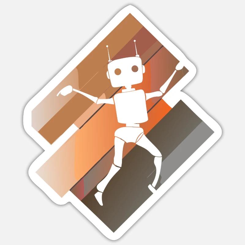 Roboter Informatik Tech Sticker Größe S (10 x 10 cm)