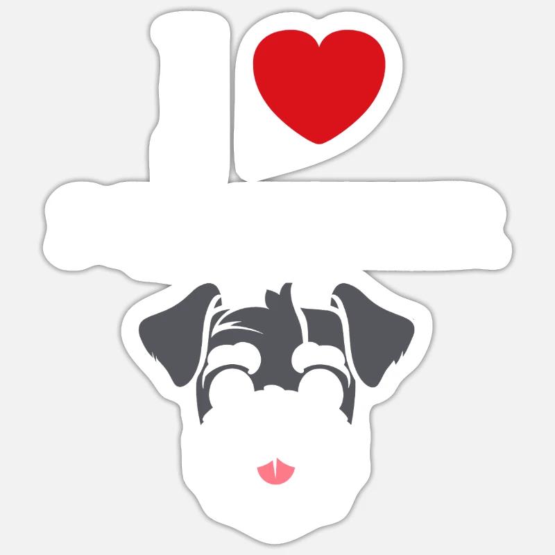 Schnauzer - Sticker Größe S (10 x 10 cm) - Mattweiß