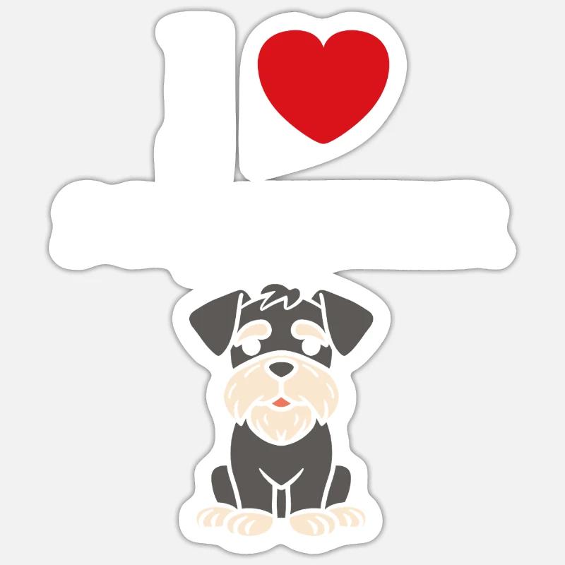Schnauzer - Sticker taille S (10 x 10 cm) - blanc mat