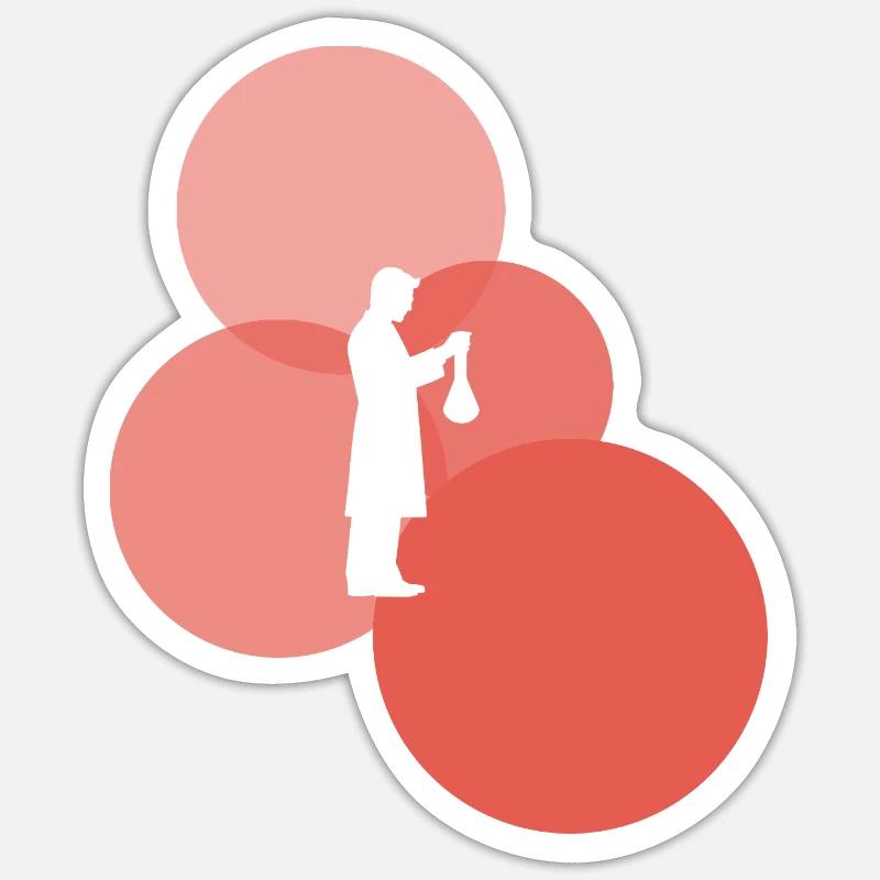 Chemist Molecule - Sticker size S (10 x 10 cm) - white matte