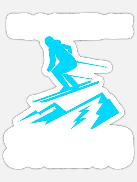 Ski Skiurlaub - Sticker Größe S (10 x 10 cm) - Mattweiß